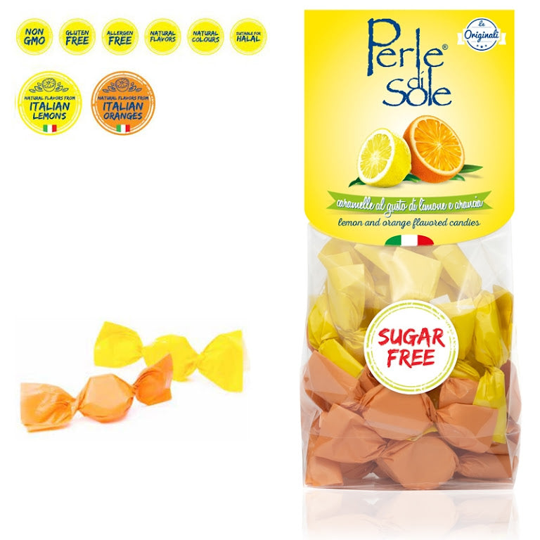 意大利 Perle di Sole 無糖硬糖 - 檸檬和香橙味 100克裝