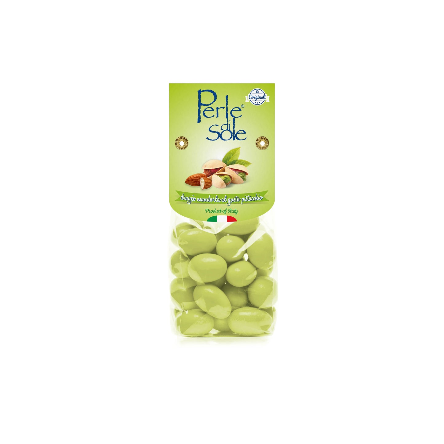 Italy Perle di Sole Whole Almond Chocolate - Pistachio Flavor - 150g