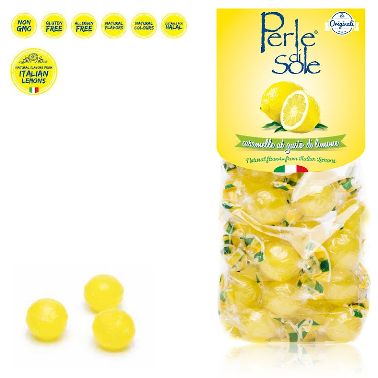 意大利 Perle di Sole 阿馬爾菲海岸檸檬硬糖 - 波西塔諾500克紙筒禮品包裝