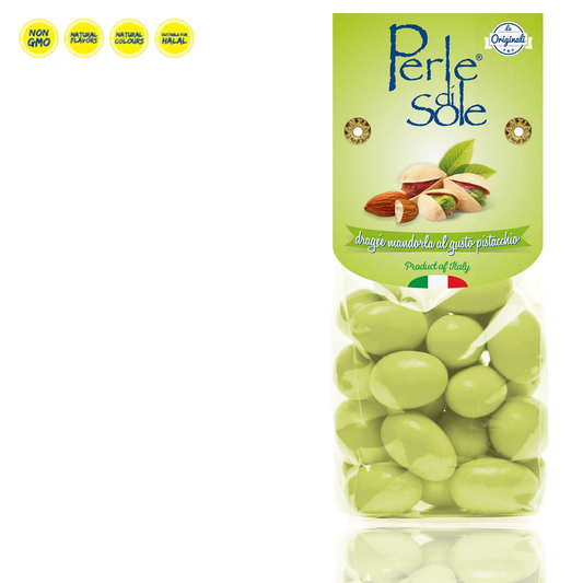 Italy Perle di Sole Whole Almond Chocolate - Pistachio Flavor - 150g
