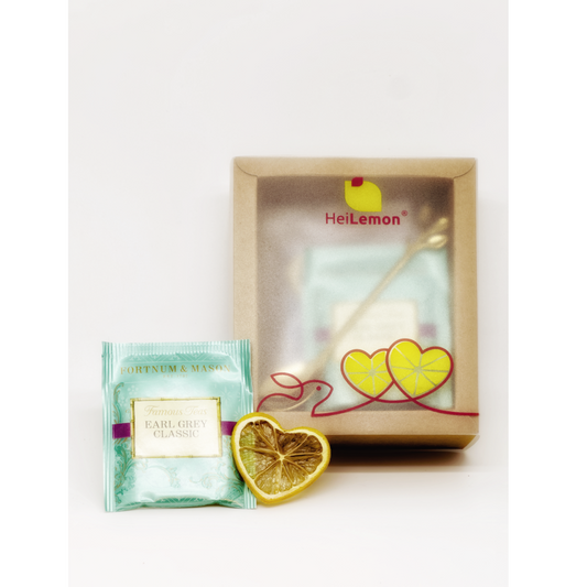 Hei Lemon Japanese Heart-Shaped Lemon with Classic Earl Grey Tea Simple Gift Set - 3 Cups