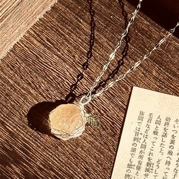 Lemon crystal rough stone necklace