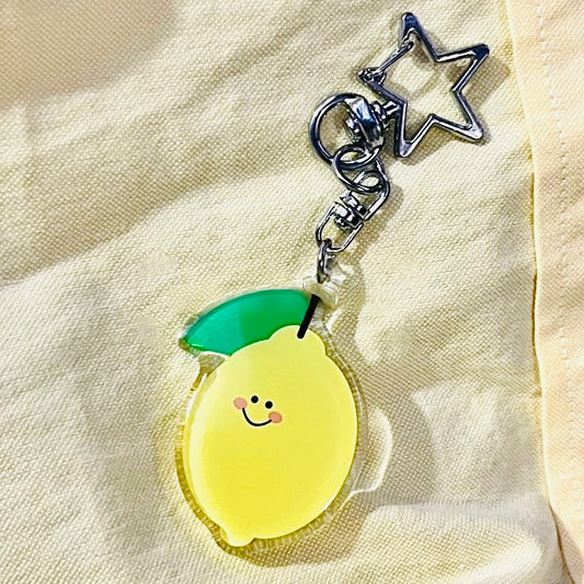 Cute lemon acrylic keychain lemon cute cartoon creative gift versatile high-value fruit pendant 🍋