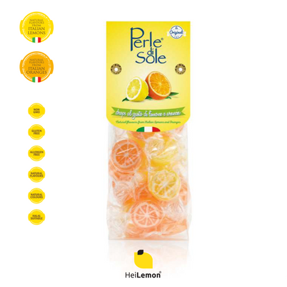 Italy Perle di Sole - Lemon and Orange Flavoured Hard Candy 100g